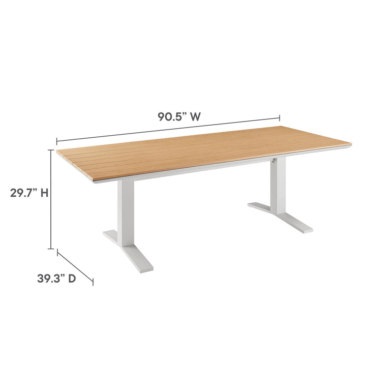 Granville 91" Outdoor Patio Aluminum Dining Table