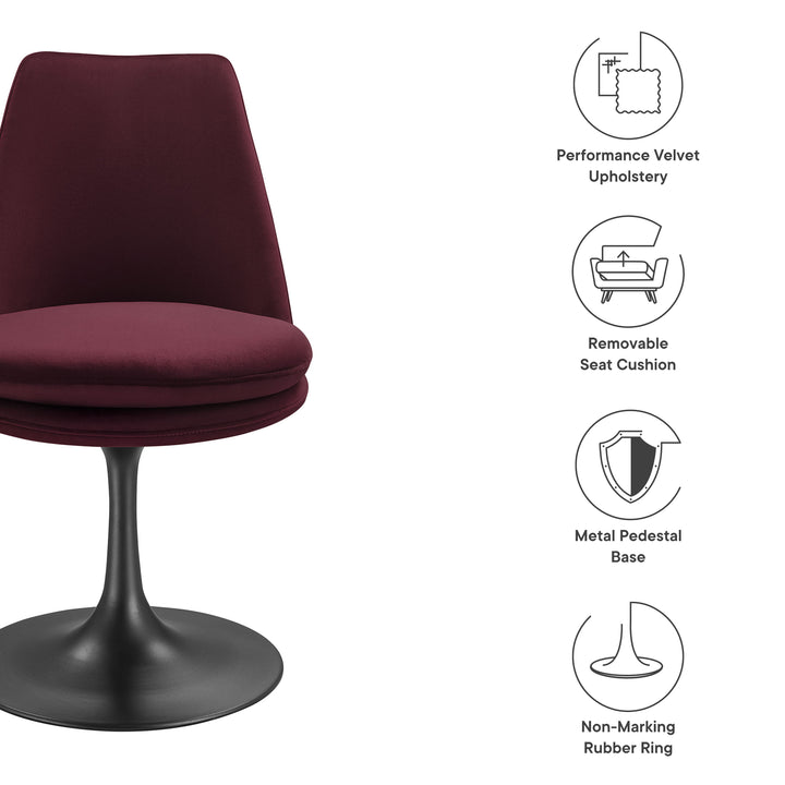 Luxe Plush Velvet Pivoting Dining Chair