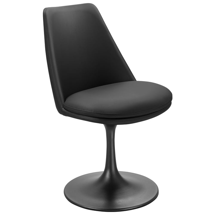 Luxe Vegan Leather Swivel Dining Chair