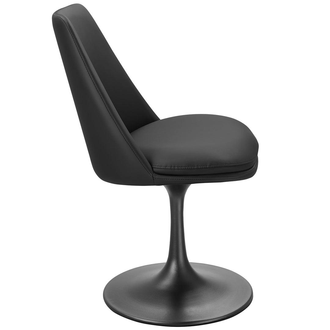 Luxe Vegan Leather Swivel Dining Chair