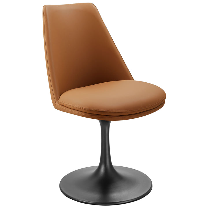 Luxe Vegan Leather Swivel Dining Chair