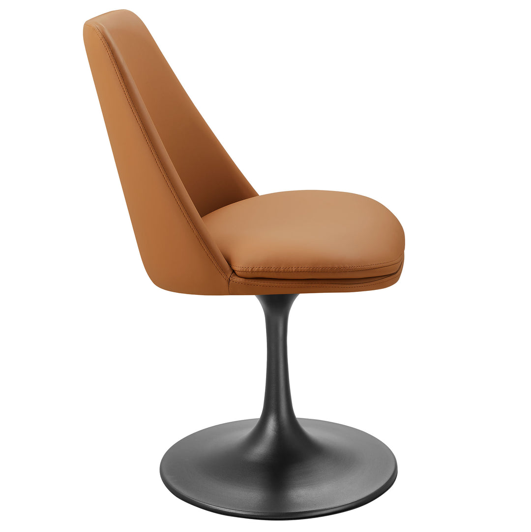 Luxe Vegan Leather Swivel Dining Chair