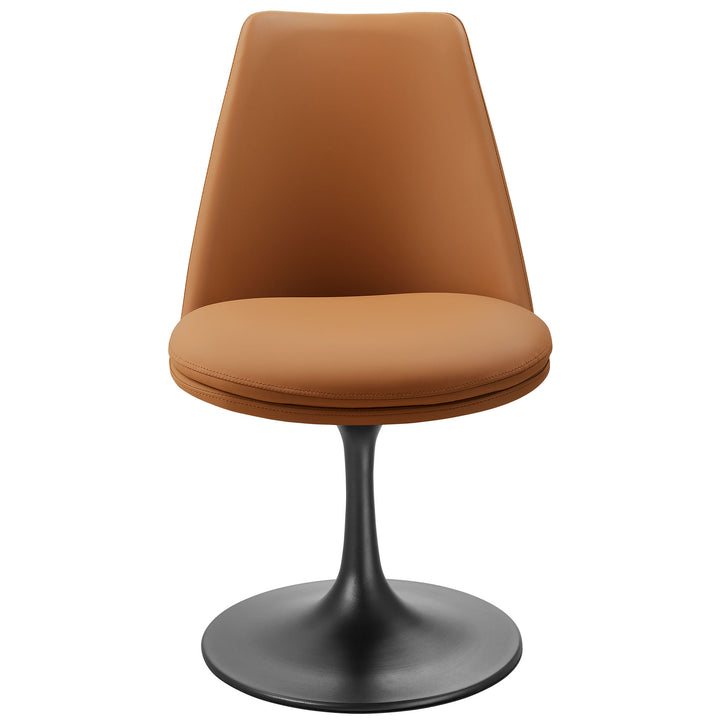 Luxe Vegan Leather Swivel Dining Chair