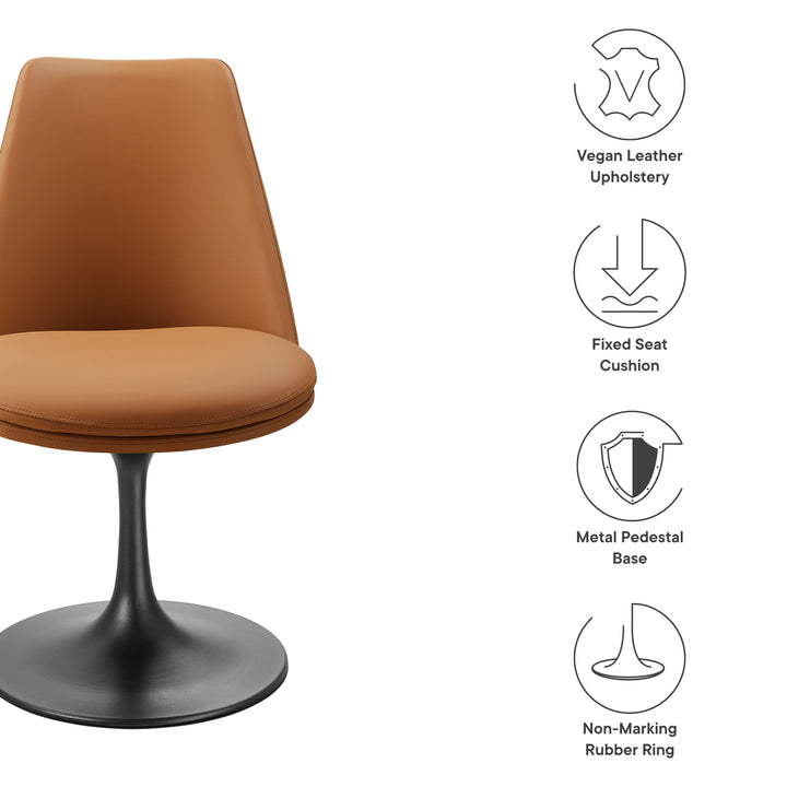 Luxe Vegan Leather Swivel Dining Chair