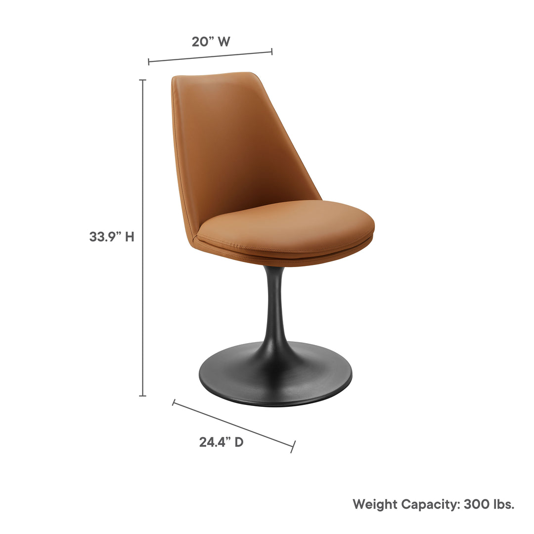 Luxe Vegan Leather Swivel Dining Chair