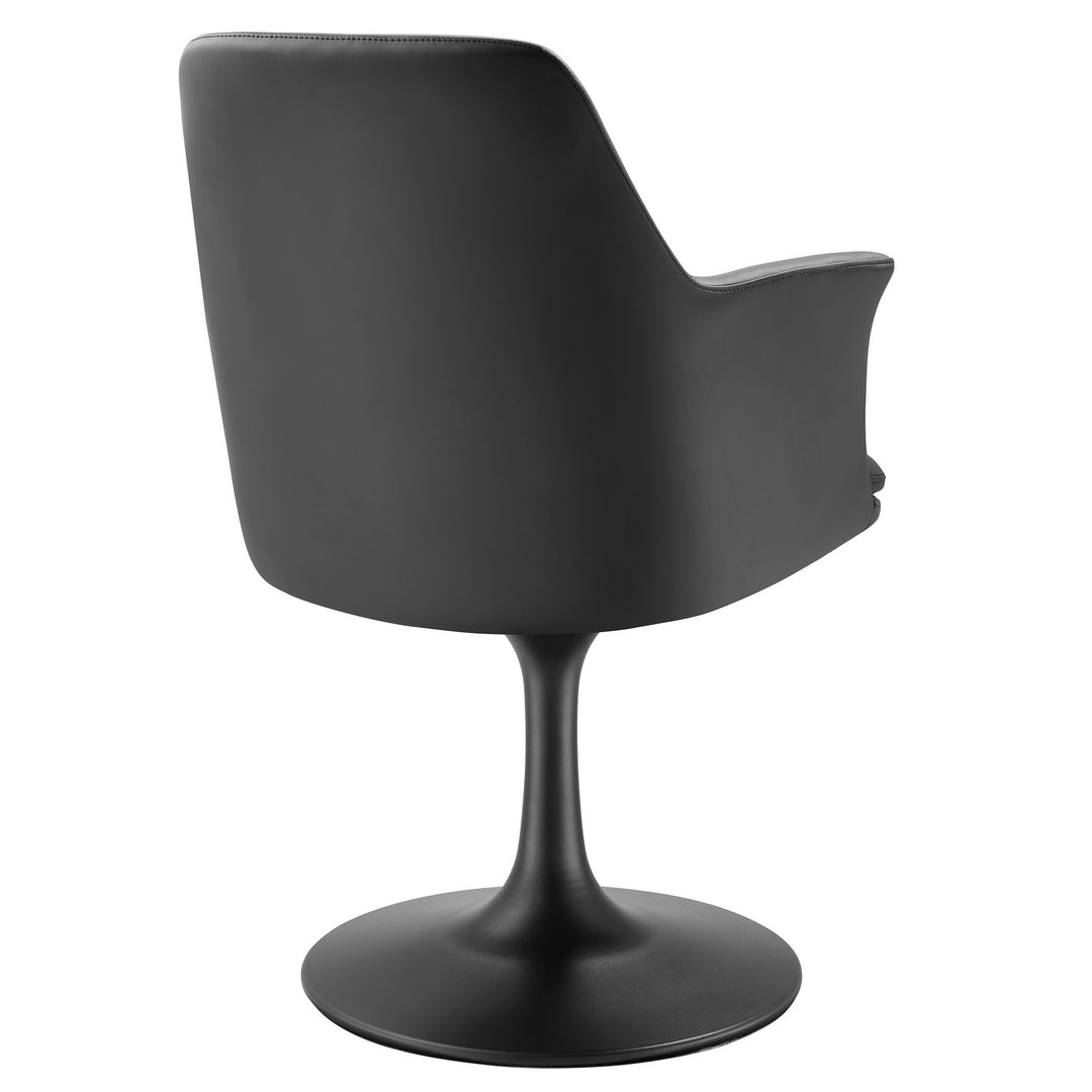 Luna Vegan Leather Swivel Dining Armchair