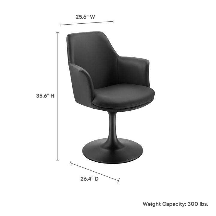 Luna Vegan Leather Swivel Dining Armchair