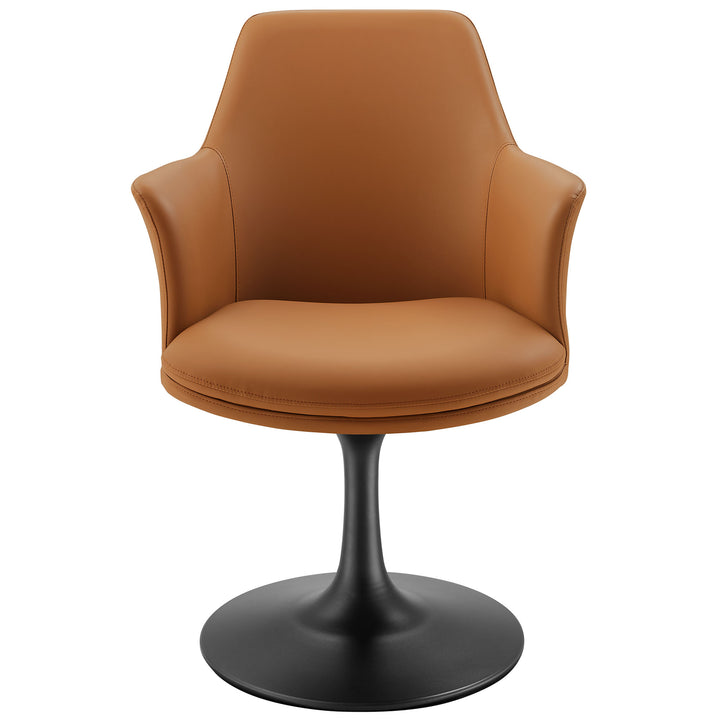 Luna Vegan Leather Swivel Dining Armchair