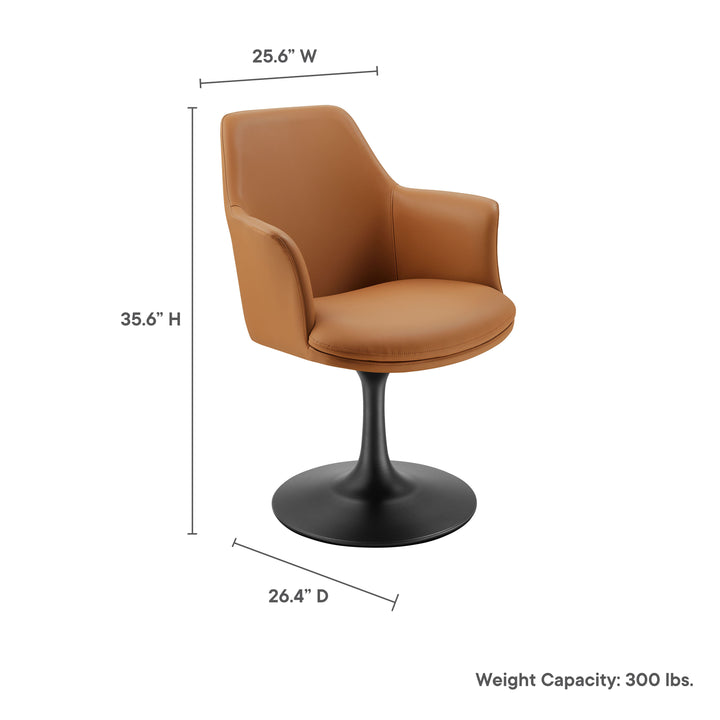 Luna Vegan Leather Swivel Dining Armchair