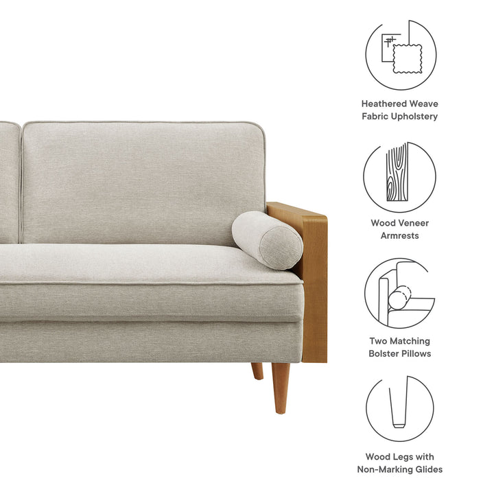 Keaton Heathered Fabric Upholstered Sofa