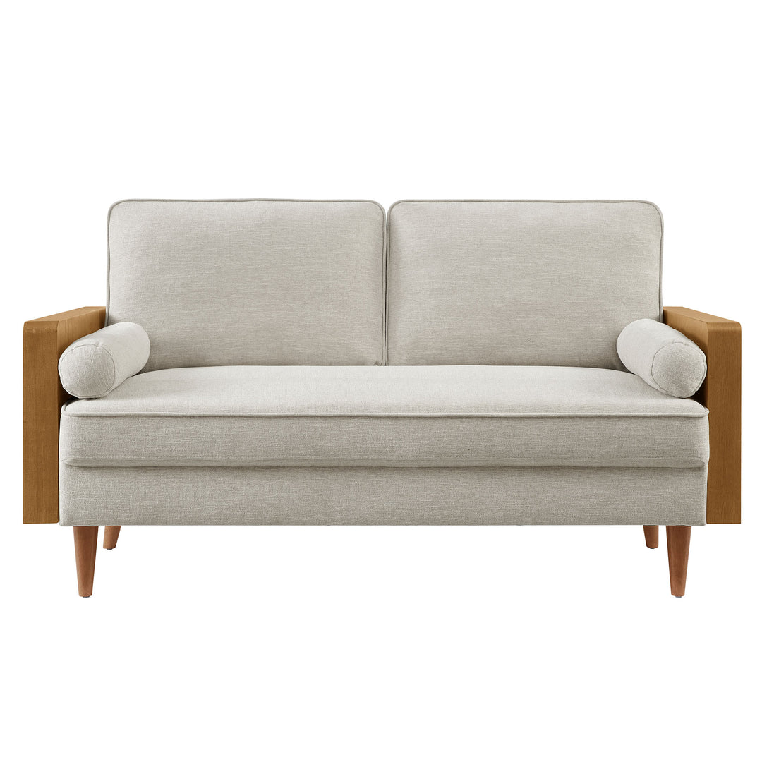 Kai Heathered Weave Fabric Loveseat