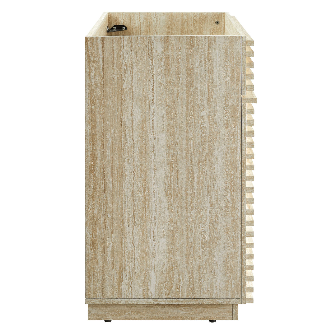 30" Faux Travertine Lavatory Console Cabinet