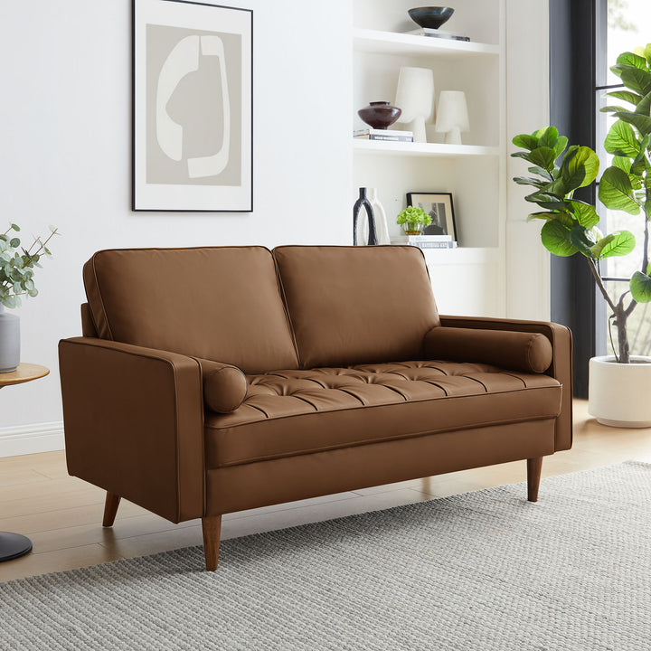 Sophisticate Modern Tufted Vegan Leather Couch