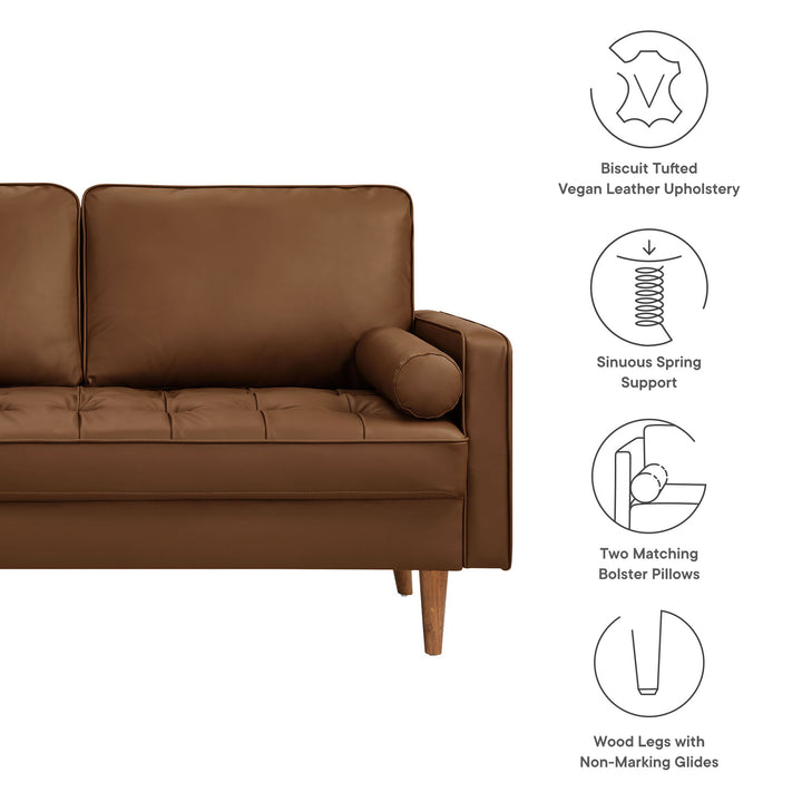 Sophisticate Modern Tufted Vegan Leather Couch