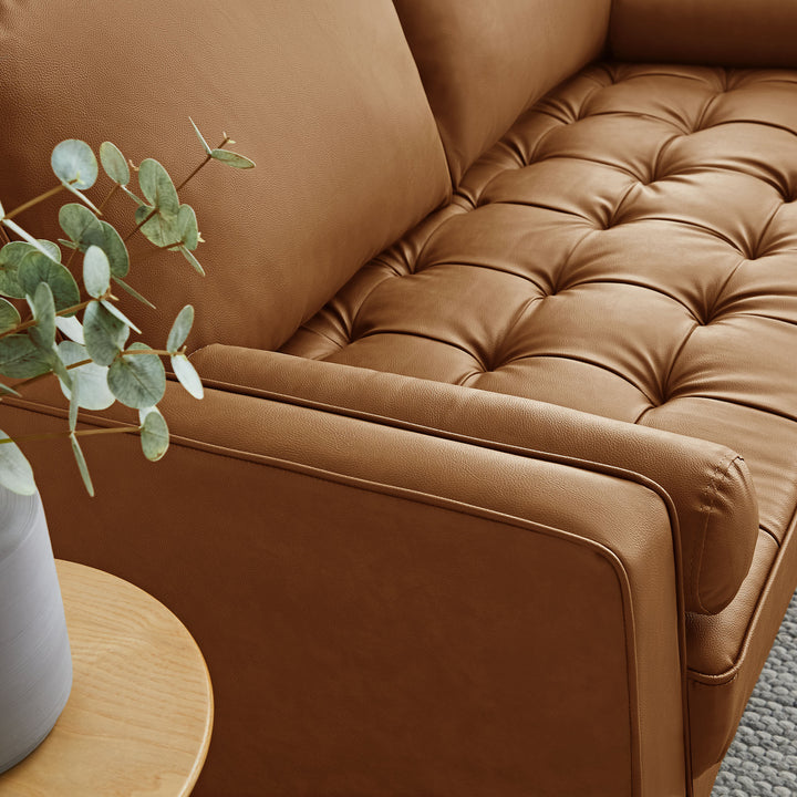 Sophisticate Modern Tufted Vegan Leather Couch