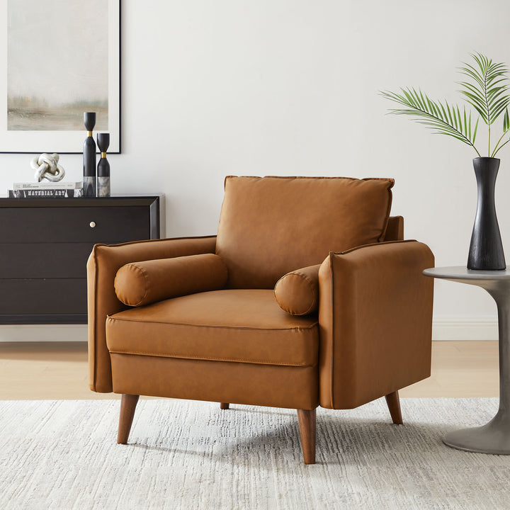 Refresh Upholstered Vegan Leather Accent Armchair