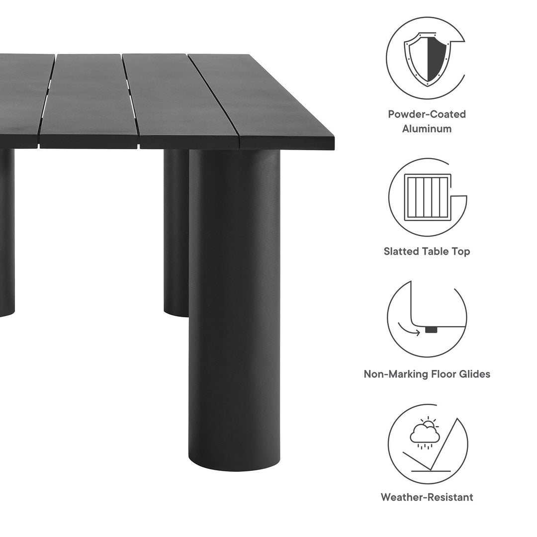 Nautical Oasis Patio 87" Rectangular Aluminum Dining Table