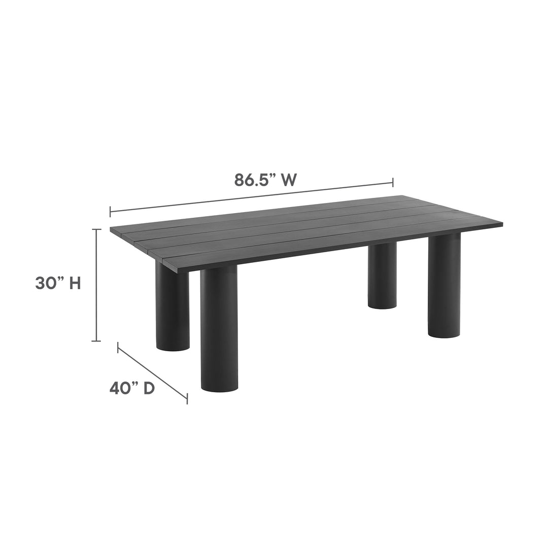 Nautical Oasis Patio 87" Rectangular Aluminum Dining Table