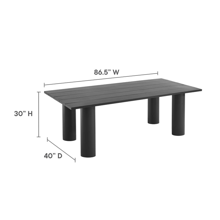 Nautical Oasis Patio 87" Rectangular Aluminum Dining Table