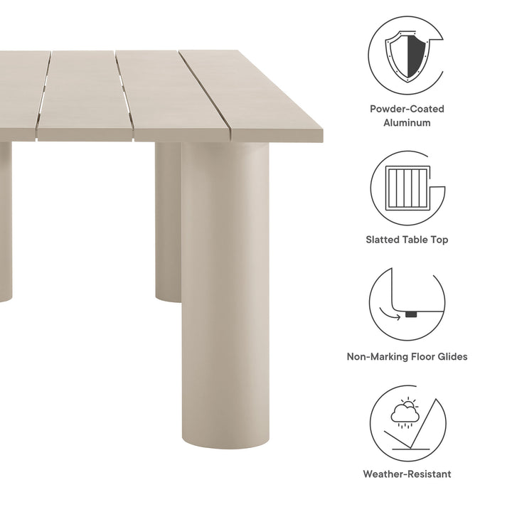 Nautical Oasis Patio 87" Rectangular Aluminum Dining Table