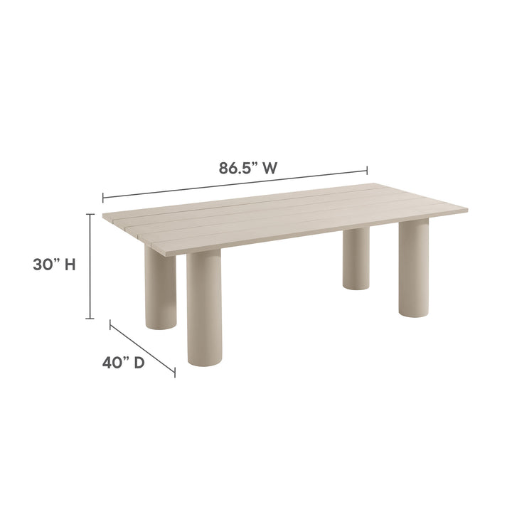 Nautical Oasis Patio 87" Rectangular Aluminum Dining Table