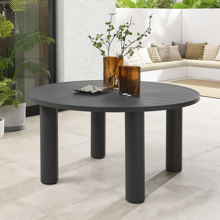 Neptune Outdoor Patio 60" Round Aluminum Dining Table