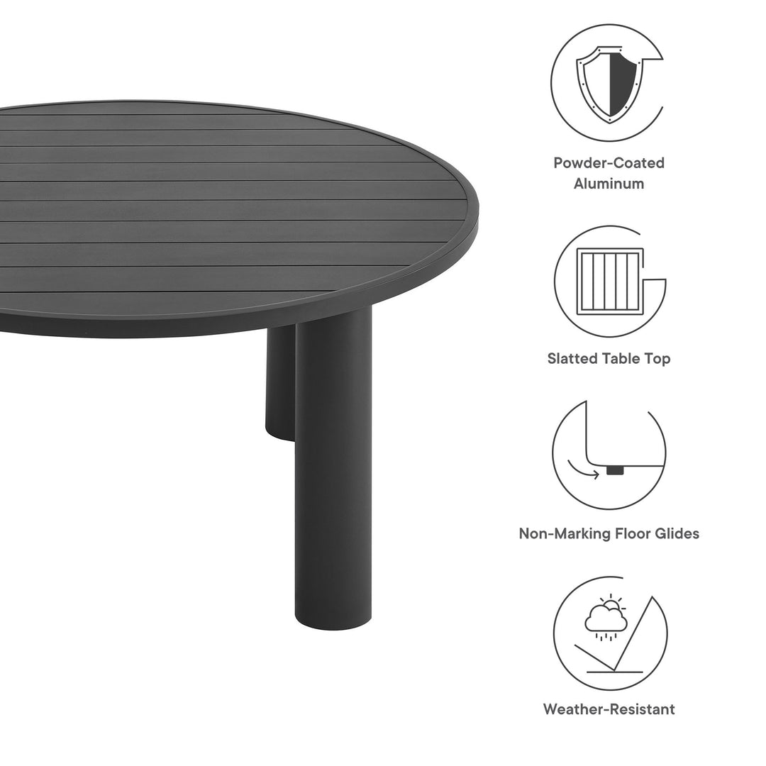 Neptune Outdoor Patio 60" Round Aluminum Dining Table