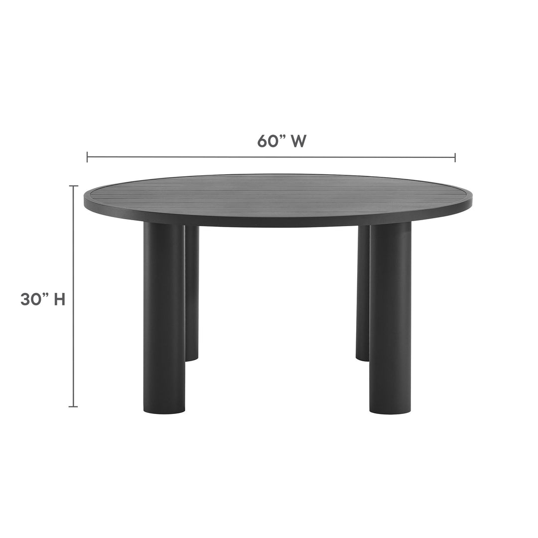 Neptune Outdoor Patio 60" Round Aluminum Dining Table