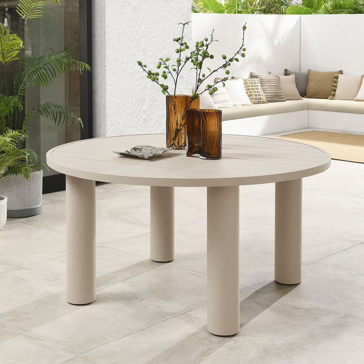 Neptune Outdoor Patio 60" Round Aluminum Dining Table