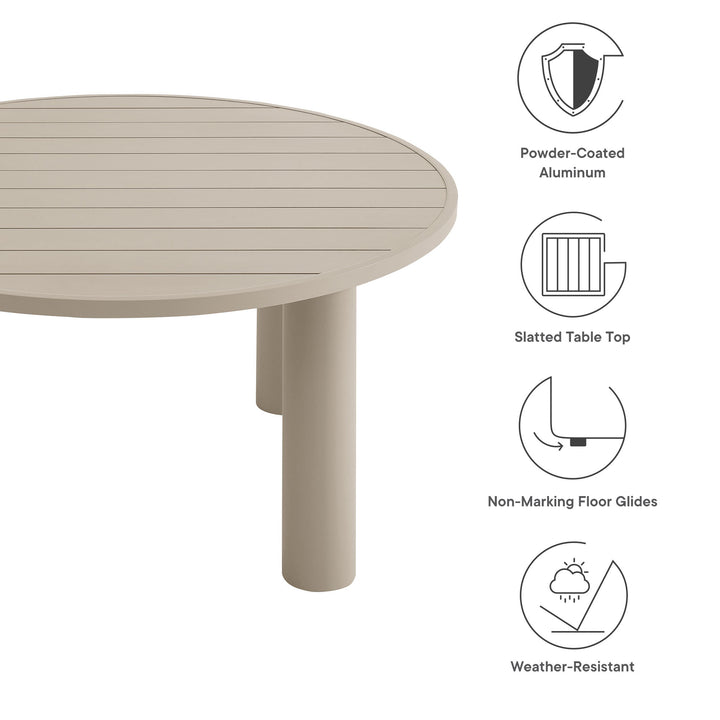 Neptune Outdoor Patio 60" Round Aluminum Dining Table