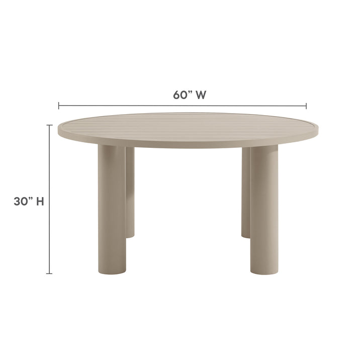 Neptune Outdoor Patio 60" Round Aluminum Dining Table