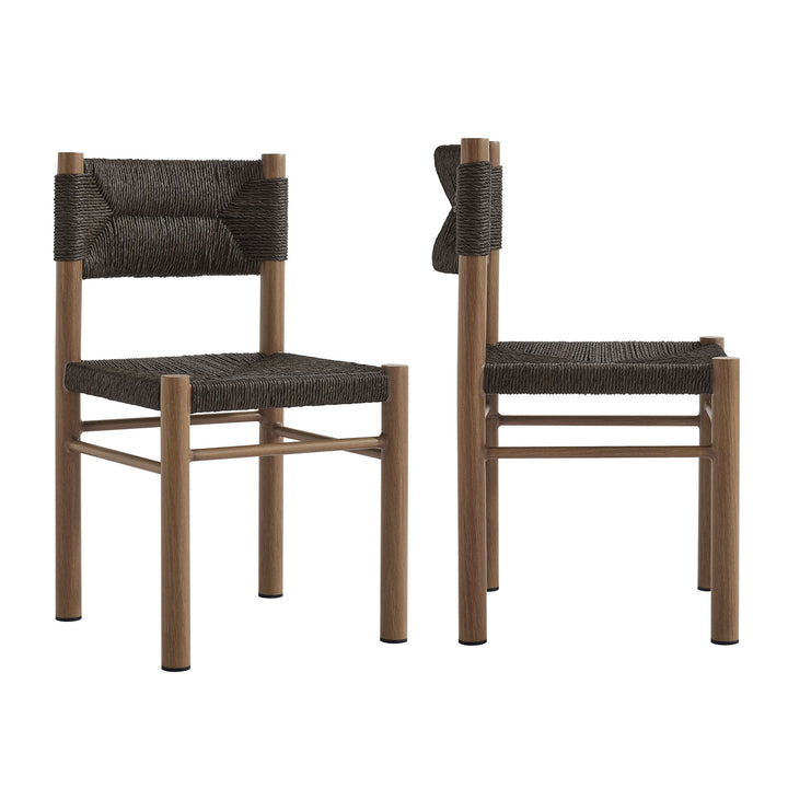 Patio Oasis Rattan and Aluminum Dining Chairs Set of 2