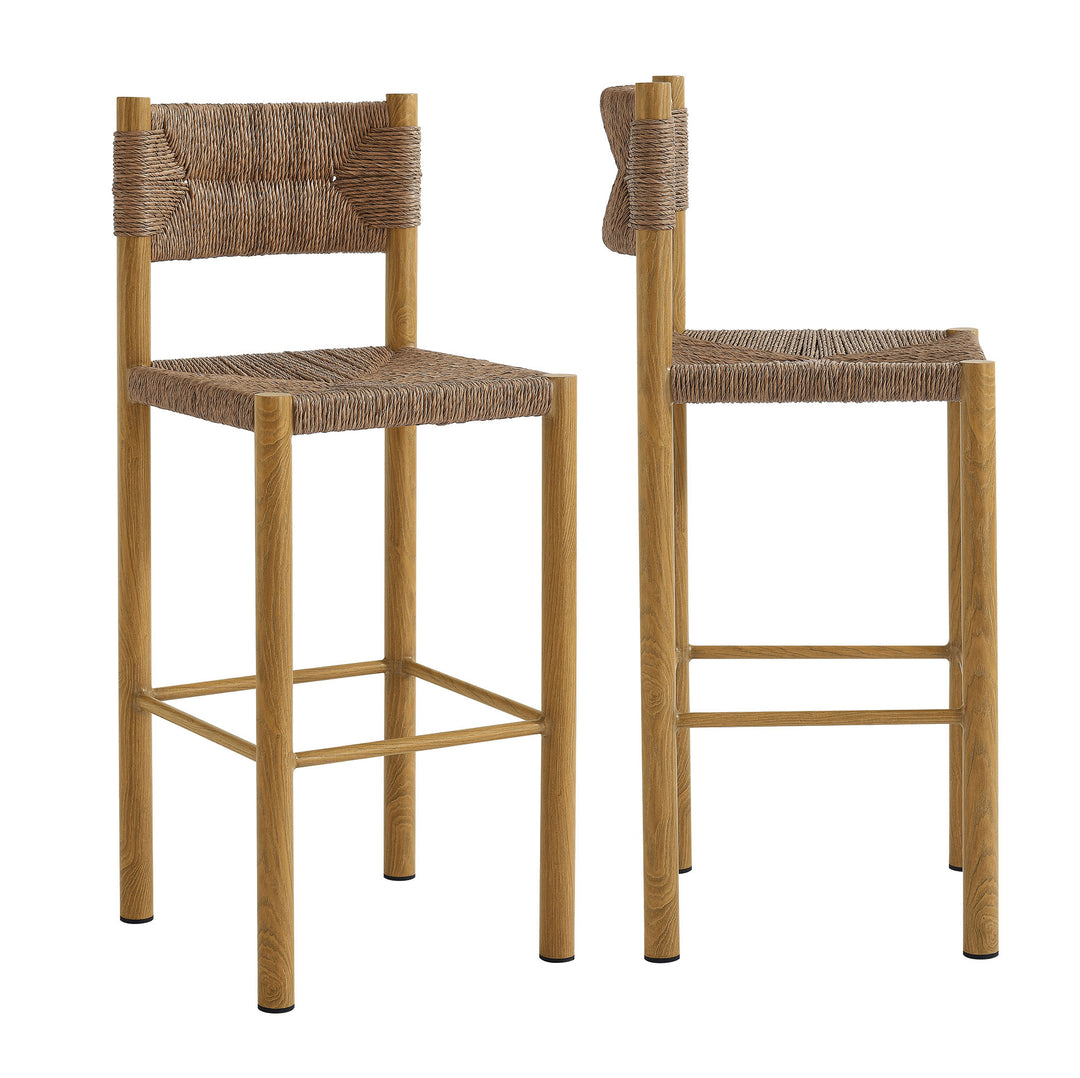 Patio Paradise Rattan and Aluminum Bar Stools Set of 2