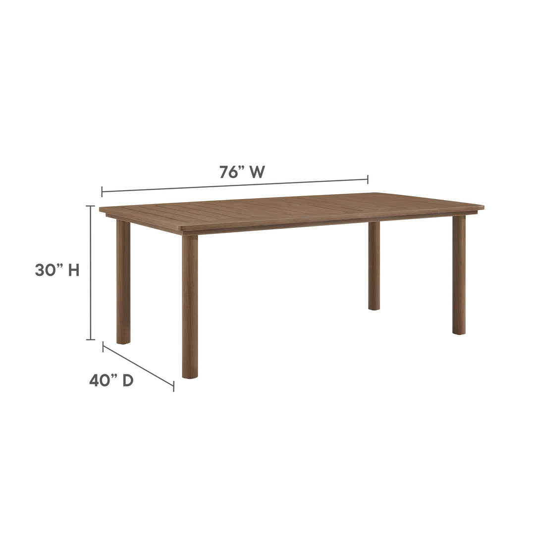 Palmetto 76" Outdoor Patio Aluminum Dining Table