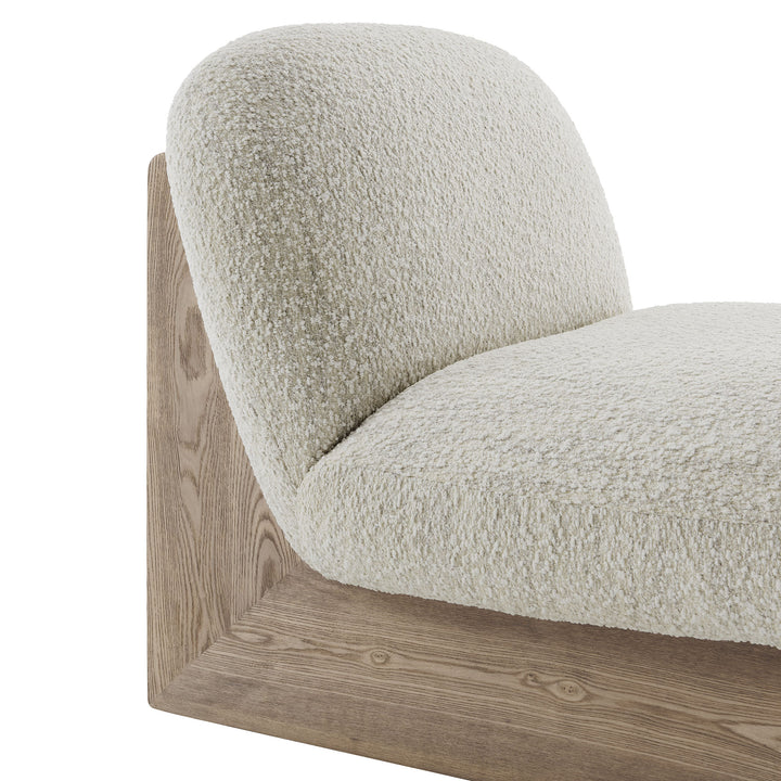 Luxe Boucle Fabric Lounge Chair and Ottoman Set