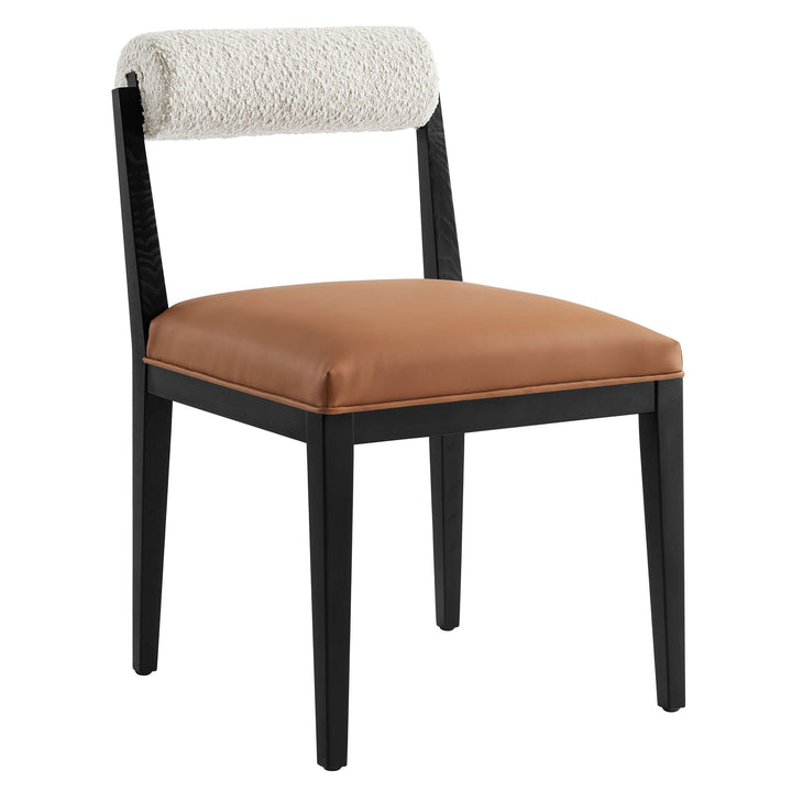 Kara Boucle and Vegan Leather Dining Chair