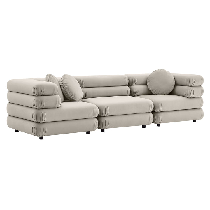 Joy 3-Piece Modular Performance Velvet Sectional Sofa