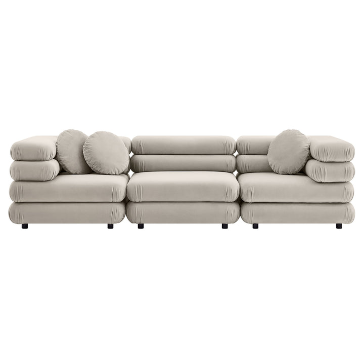 Joy 3-Piece Modular Performance Velvet Sectional Sofa