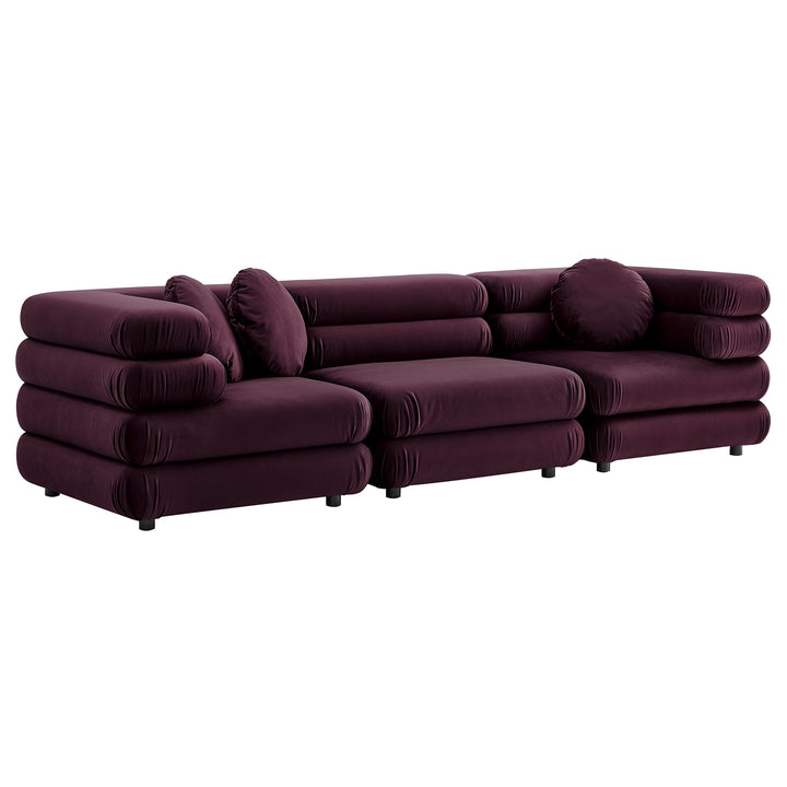 Joy 3-Piece Modular Performance Velvet Sectional Sofa