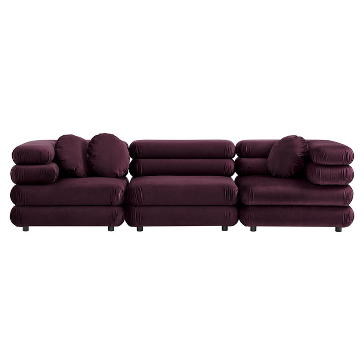 Joy 3-Piece Modular Performance Velvet Sectional Sofa