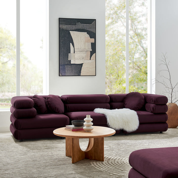 Joy 3-Piece Modular Performance Velvet Sectional Sofa