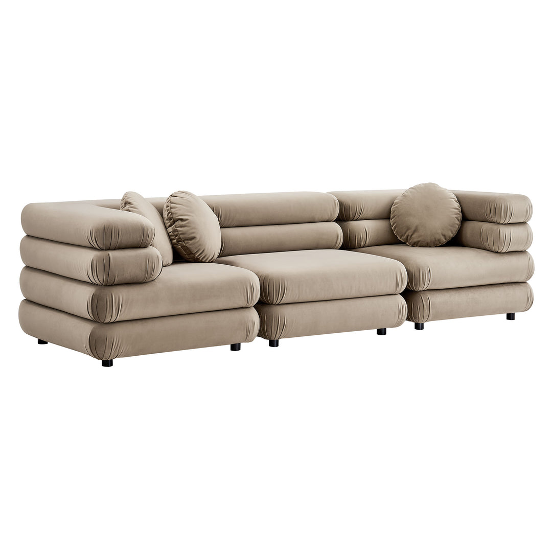 Joy 3-Piece Modular Performance Velvet Sectional Sofa