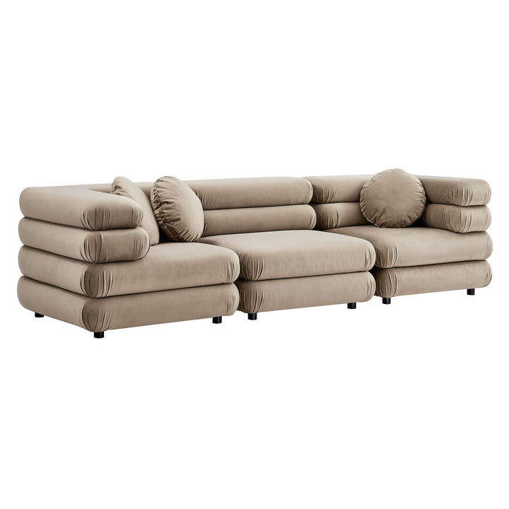 Joy 3-Piece Modular Performance Velvet Sectional Sofa