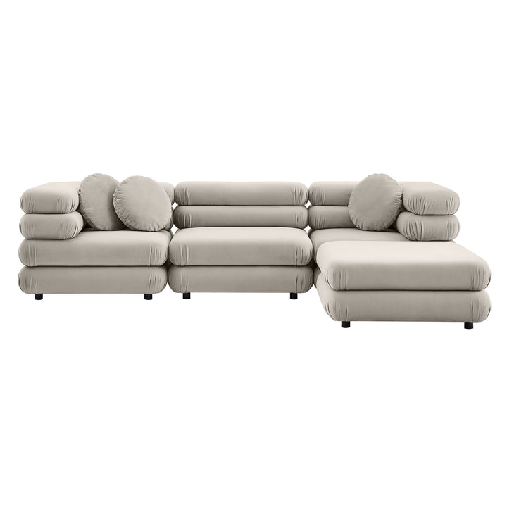 Joyous 4-Piece Modular Performance Velvet Sectional Sofa