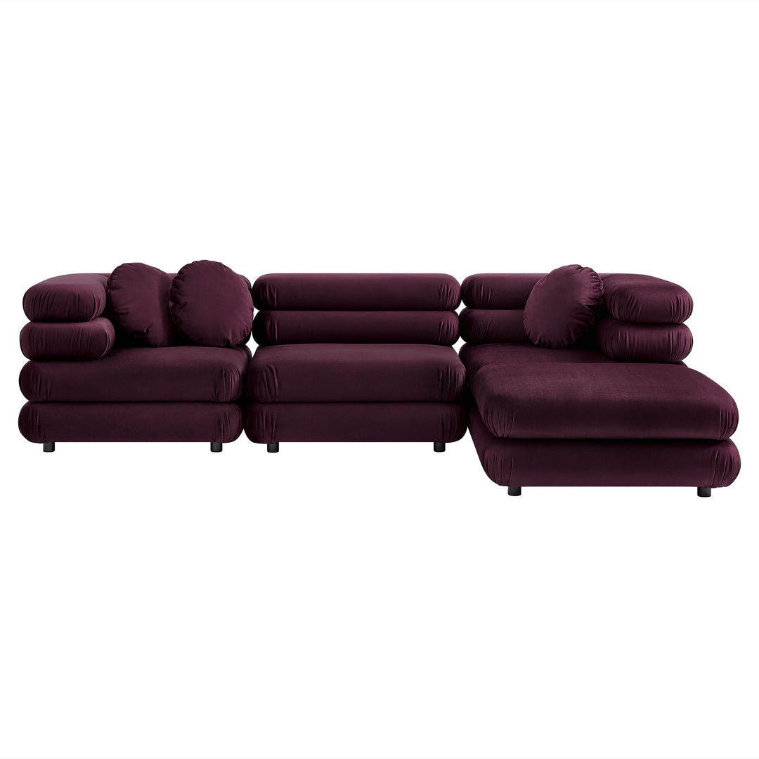 Joyous 4-Piece Modular Performance Velvet Sectional Sofa