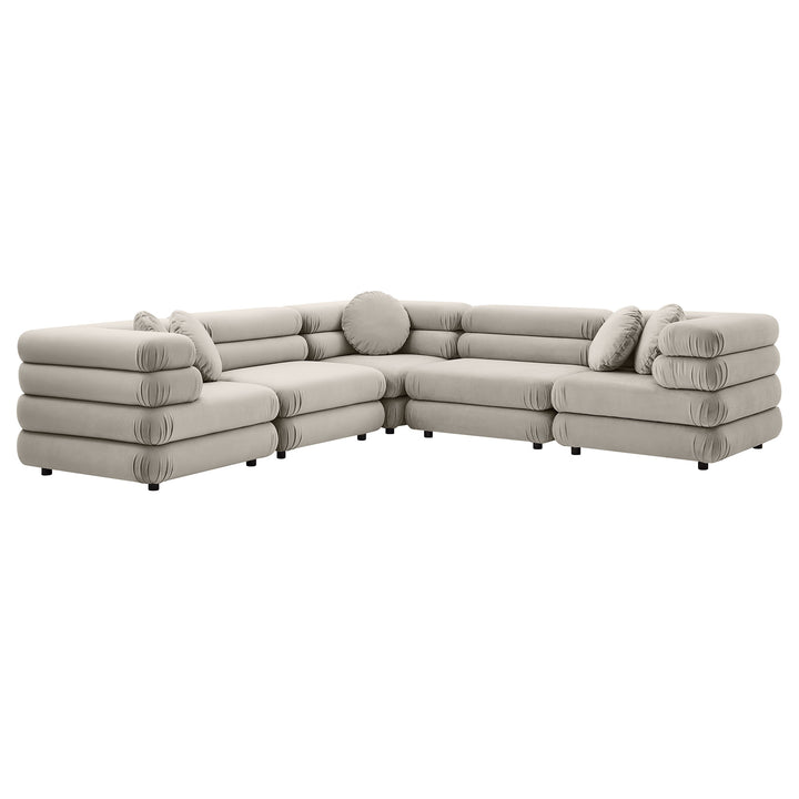 Joyful 5-Piece Modular Performance Velvet Sectional Sofa