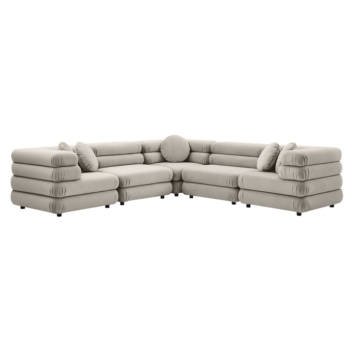 Joyful 5-Piece Modular Performance Velvet Sectional Sofa