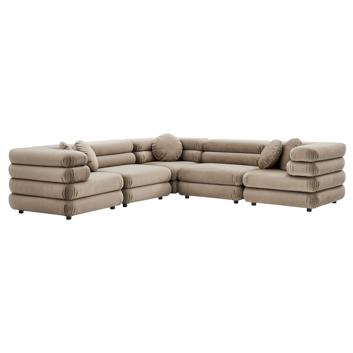 Joyful 5-Piece Modular Performance Velvet Sectional Sofa