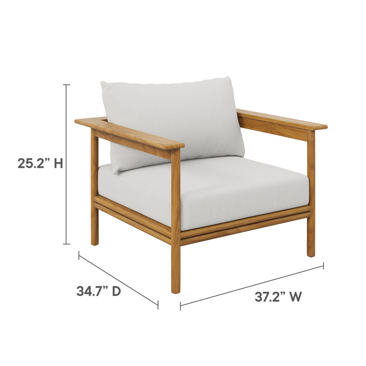 Willow Outdoor Patio Teak Wood Armchair Set of 2