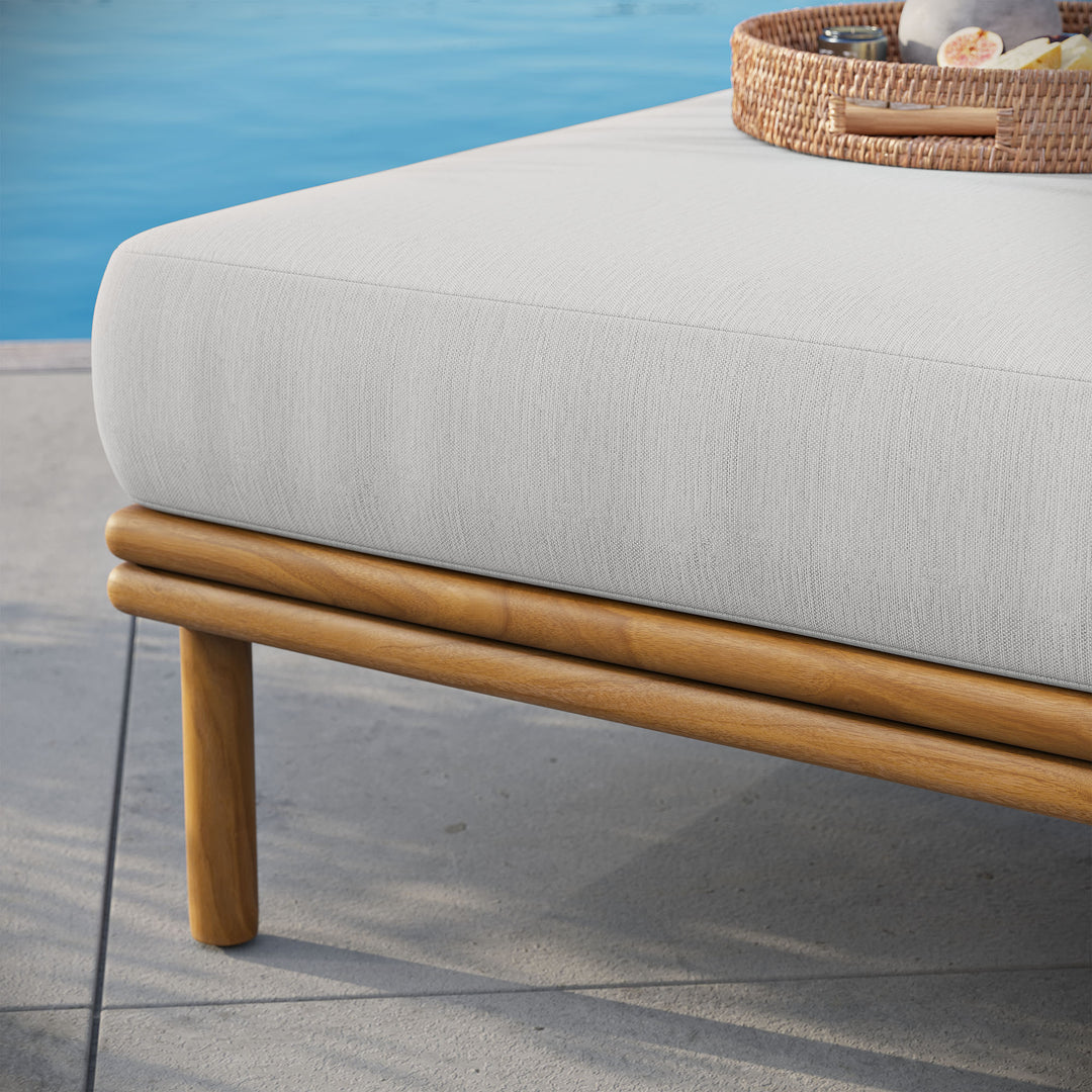 Willow Outdoor Patio Teak Wood Ottoman